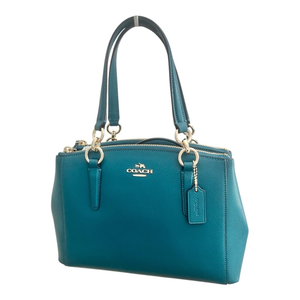 NWT - COACH Mini Christie CarryAll Crossgrain Leather Handbag (Atlantic/IMGold)